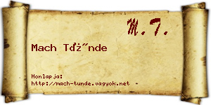 Mach Tünde névjegykártya