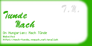 tunde mach business card